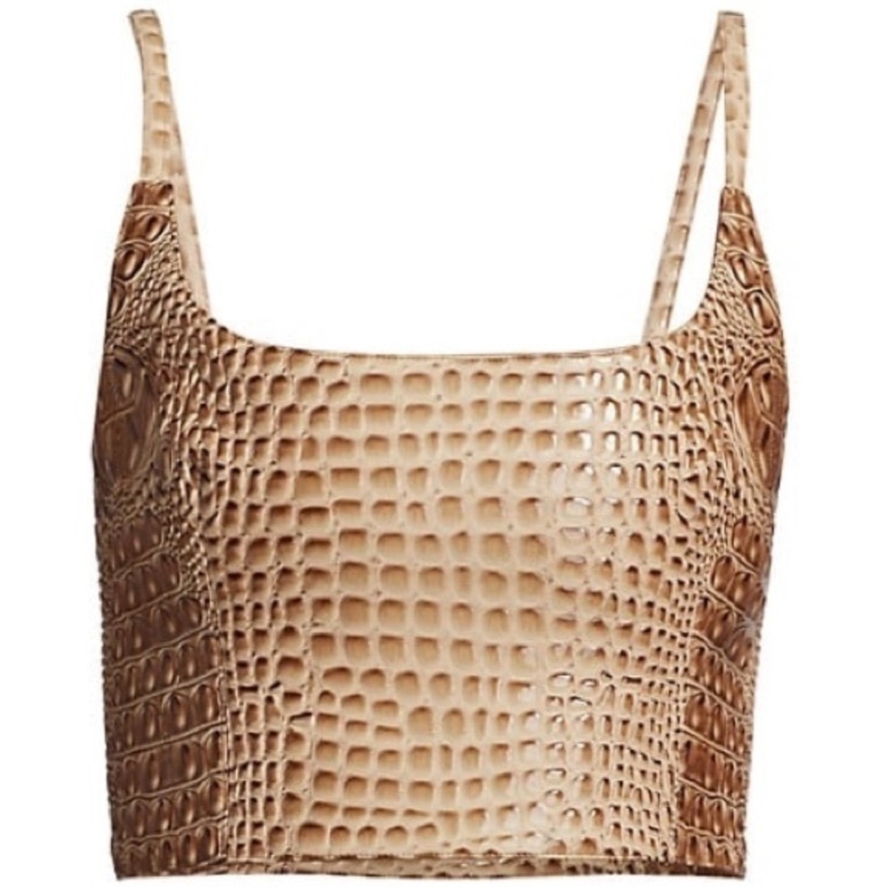 Crocodile Print Tan Tank Top